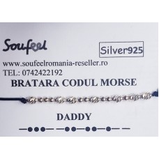 Bratara Argint Codul Morse - Daddy